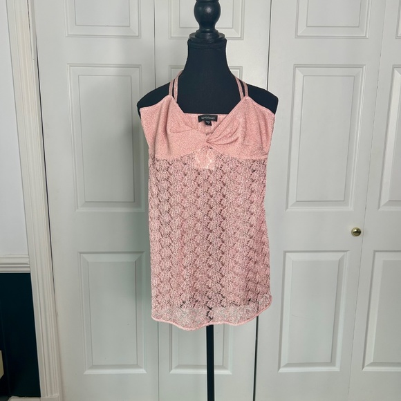 NWT Bebe Pink Sparkly Shirt with Adjustable Straps Size M - Picture 2 of 3